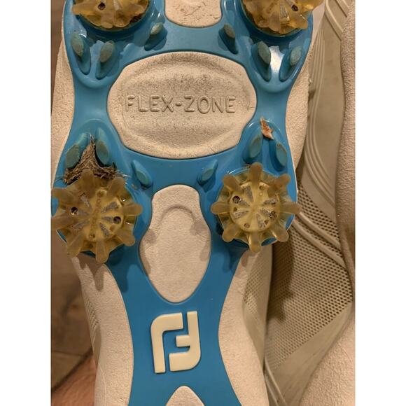 FootJoy Womens Flex-Zone Golf Shoes Spikes White FJAspire Size 9M EUC 98895 - Picture 10 of 11
